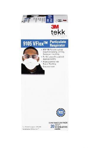 3M CHIMD 9105PB1-A TEKK Protection VFlex Particulate Respirator, 20-Pack