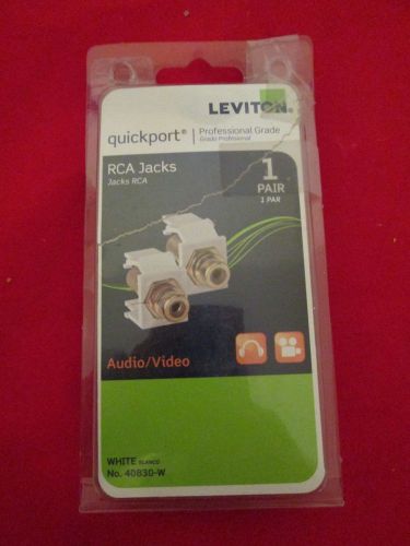 New leviton rca jacks red black video music audio white 40830-w quickport for sale