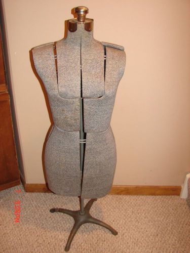 Adjustable Dress Form Vintage Mannequin Cast Iron Stand Sewing dress making