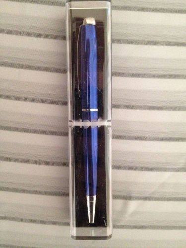 1 (One) Brand New Blue Journal Pen w/ Clip - In Case - Black Ink