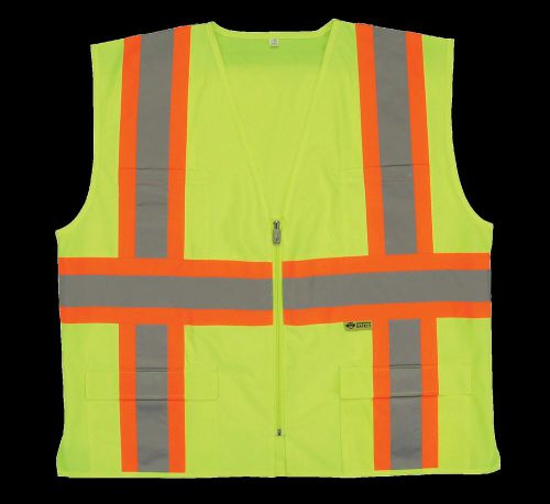 2W 7048-C2 CLASS 2  SAFETY VEST - LIME -XL SOLID MATERIAL