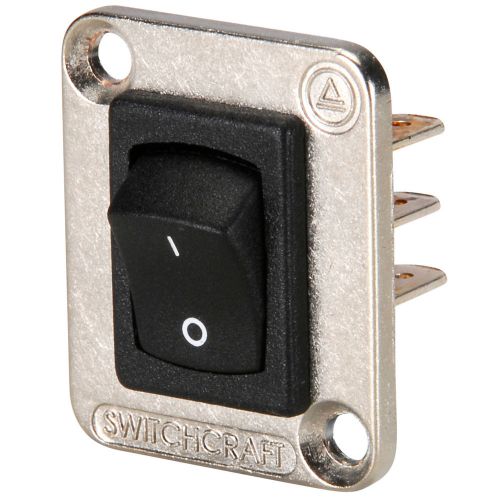 Switchcraft EHRRSL Curved Rocker Switch I/O DPDT Nickel with 060-105