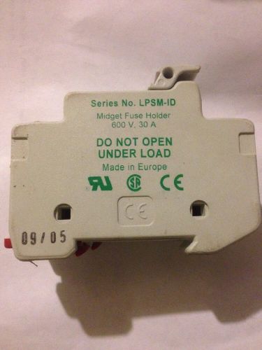 Two LITTLEFUSE LPSM-ID FUSE HOLDER LPSM, 600V AC/DC 30AMP Used Lot Of Two