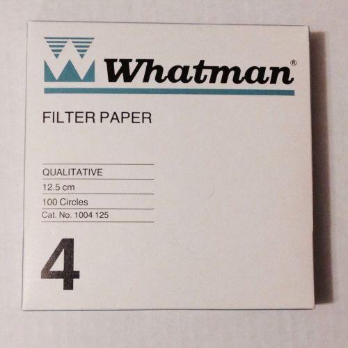 WHATMAN 1004-125 Qualitative Filter Paper, 12.5cm, Pack of 100