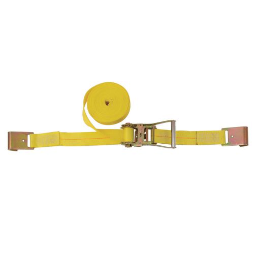 3&#034;X27&#039; Ratchet Straps With Flat Hook Ends Tiedown Cargo Flatbed Steel Zink Plate