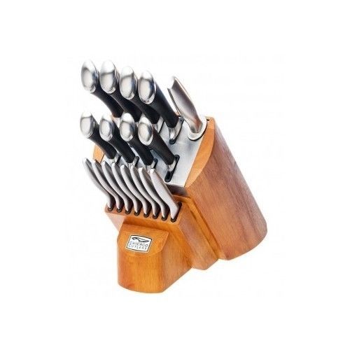 Professional Grade Chicago Cutlery Fusion Knife Block Stainless Steel Set 18 Pcs