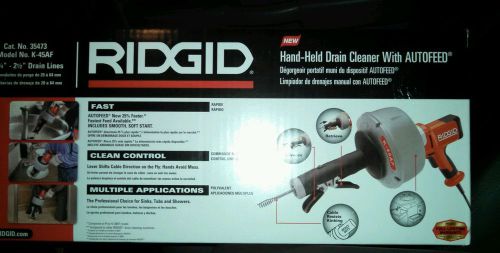 New RIDGID 35473 K-45AF HAND HELD AUTOFEED POWER DRAIN CLEANER SNAKE 3/4&#034;-2 1/2&#034;