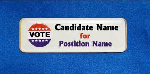 Vote Button Custom Personalized Name Tag Badge ID Election Political Campaign