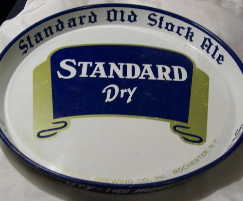 STANDARD DRY BEER TRAY Standard Old Stock Ale Metal 12&#034; round
