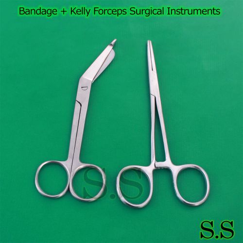 Bandage + Kelly Forceps Surgical Instruments