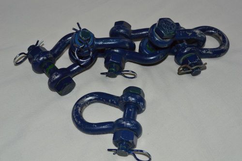 Lot of 6 HOLLAND WLL 2T D 1/2&#034; Shackle Clevis Rigging 5/8&#034; pin D-ring