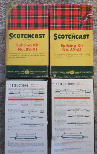 2 vintage scotchcast splicing kit no. 82-a1 inline cables o.d.&#039;s 1/4&#034;-5/8&#034; for sale