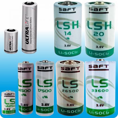 Lithium Batteries 3.6v SAFT ULTRALIFE UHE-ER-LS-H-14-17-20-26-33-250-500-600