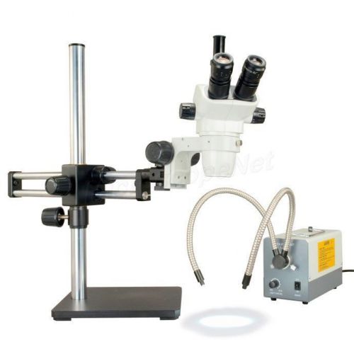 6.7-45x stereo trinocular microscope+dual gooseneck cold light+heavy boom stand for sale