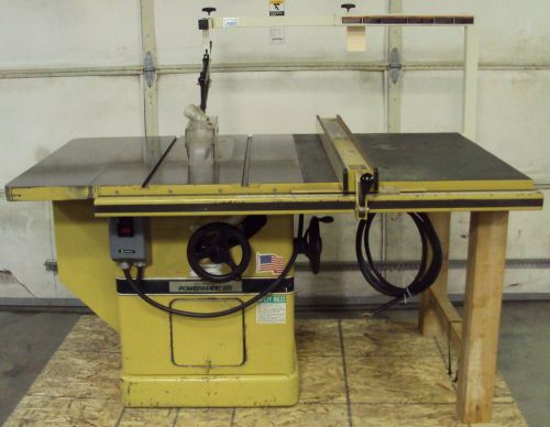 Powermatic model 72, 14&#034; table saw, 5 hp, 230v, 3 ph, 30&#034; biesemeyer fence guard for sale