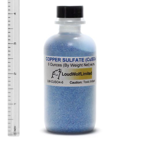 Copper Sulfate (Sulphate)  Ultra-Pure (99.7%)  6  Oz  SHIPS FAST from USA