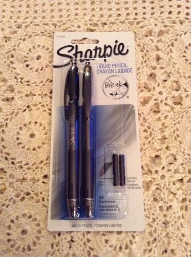Sharpie 1770244 Liquid Pencil 0.5mm 2 Pack With 6 Eraser Refills New!!!