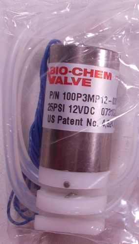 New  lot of 9 bio-chem 100p3mp12-03s pinch valve 12 vdc for sale