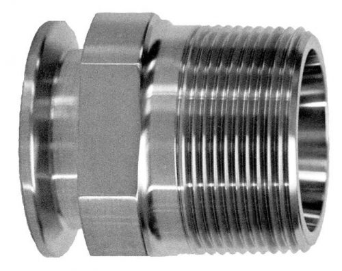 2&#034; Clamp x 1-1/4&#034; Male NPT Sanitary Adapter, 304L Stainless Steel