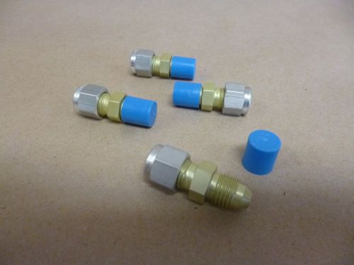 Swagelok tube fitting, union, 1/4&#034; tube od x 1/4&#034; an tube flare 400-6-4an , 4pcs for sale