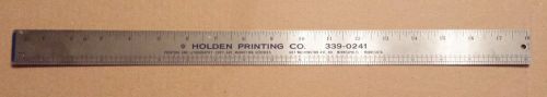 Vintage 18&#034; Printers&#039; Metal Ruler - Inches, Picas, Points with Hole For Hook
