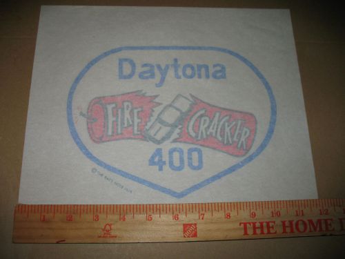 Daytona Firecracker 400 Nascar Stock Car Racing Iron On 70&#039;s Vintage Rat&#039;s Hole