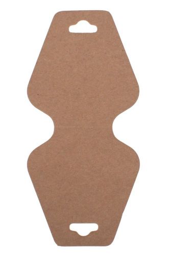 100-Piece  2 3/8&#034; x 2 3/8&#034;  Triangular Fold Over Display Cards, Kraft Brown
