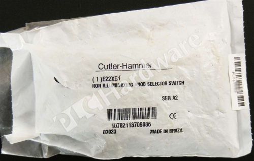New Sealed Cutler Hammer E22X51 Knob Selector Switch Black Non-Illuminated