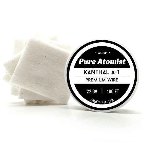 Kanthal &amp; Japanese Cotton x20 Pads 100ft 22 Gauge AWG A1 Round Wire 0.64mm 22g