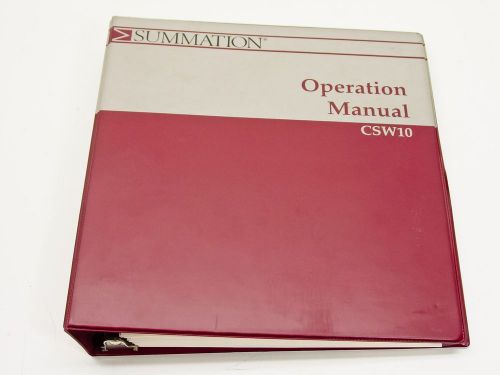 Summation Operation Manual CSW10