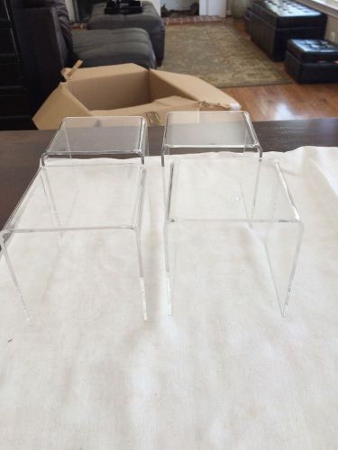 Set of 4 Acrylic Clear Riser 4&#034; Stand  Display Jewelry