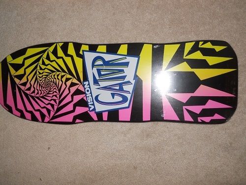 Vision Gator - New skateboard - Reissue - Black with Pink and Yellow - w/ bonus