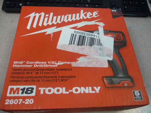 Milwaukee 2607-20 M18 XC 18V Cordless Hammer Drill/Driver (Bare Tool) New