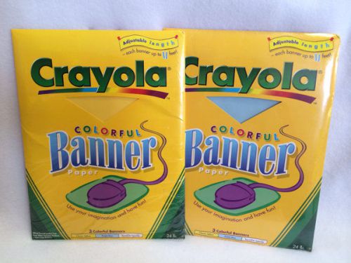 NEW Crayola Colorful Banner Paper Lot 2 Packages Blue Yellow Rainbow Speckle