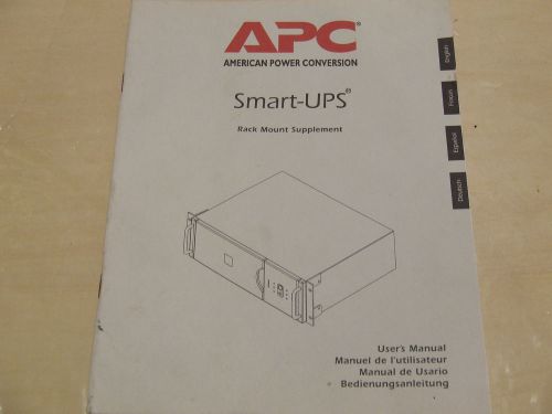 APC Smart-UPS Rack Mount Supplement User&#039;s Manual 990-7021A Revision 3