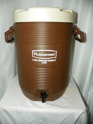 RUBBERMAID INSULATED 5 GAL BEVERAGE CONTAINER 9405- BROWN- HARD TO FIND- RARE!