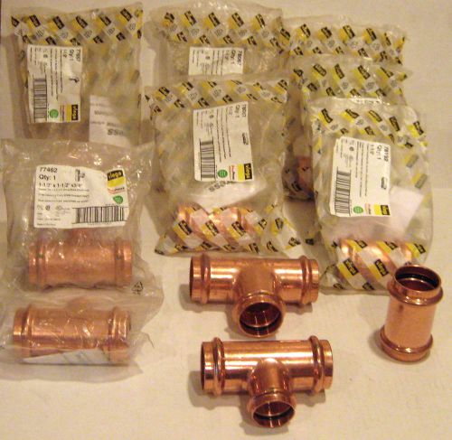 11 viega 1 1/2&#034; assortment of pro press copper fittings very clean. for sale