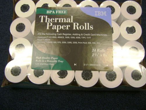 Ibm 2.25in x 85ft 2 1/4in x 85ft thermal rolls, 24/pk  new for sale