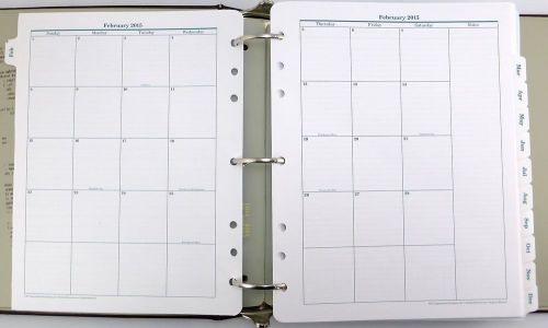 Franklin Ring-bound Daily Planner Refill Monarch Feb thru Dec 2015 2 pages/day