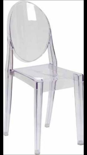 Flash Furniture Ghost Side Chair in Transparent Crystal