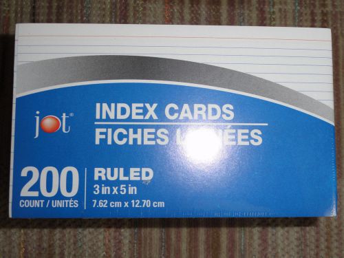 Index Cards, 3&#034; x 5&#034;, White, Ruled, 200/Pack