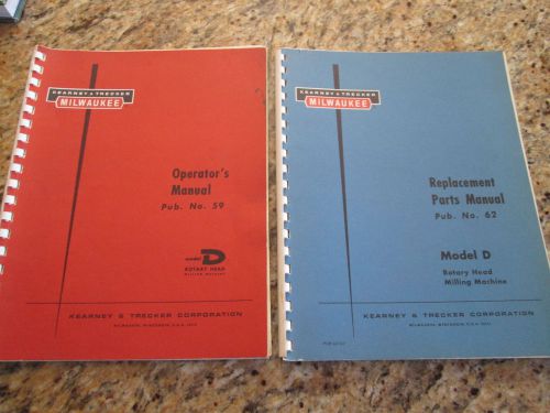 Kearney &amp; Trecker Model D Rotary Head Milling Machine Operatrors &amp; Parts Manuals