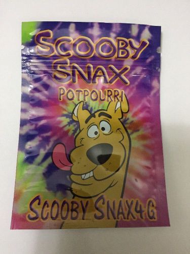 100 scooby snax 4g empty** mylar ziplock bags (good for crafts jewelry) for sale