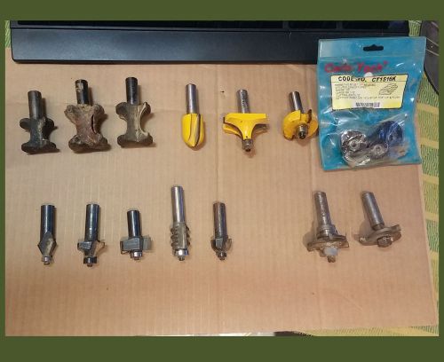 13 piece mixed router bit set set ~molding shapes ~1/2&#034; shank ~roller bearings for sale