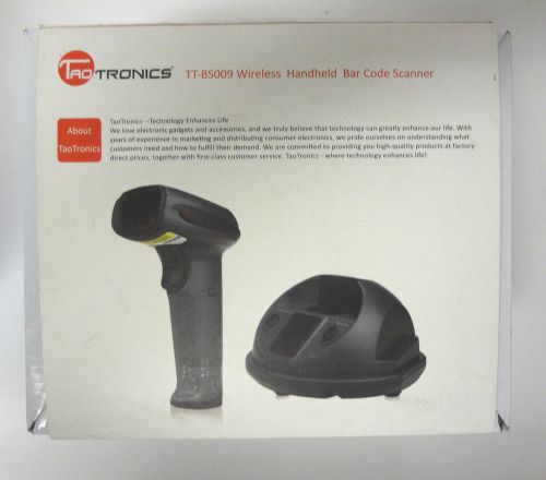 TaoTronics TT-BS009 Wireless Cordless Laser Handheld Barcode Scanner Kit Black