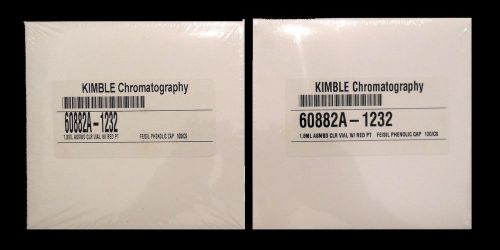 Kimble 60882a-1232 1.8ml asmbd clear vial w red pt fe/sil phenolic cap 200 vials for sale