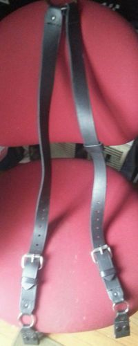 Firefighter Boston leather suspenders