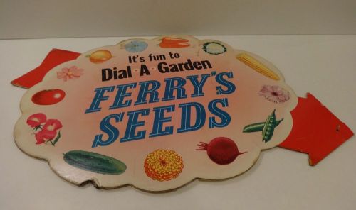 Original 1958 ** Ferry Morse Advertising Seed Sign ~18 1/2&#034; x 12 1/2 &#034;