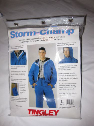 Tingley storm-champ rainsuit (s66211), 2-piece, large, blue for sale