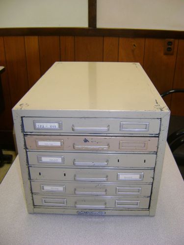 Vintage Steel Flat File Cabinet Kardex Steelmaster Type 6 Drawer Industrial